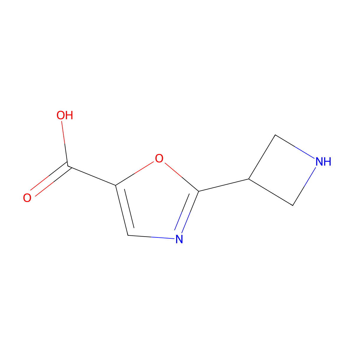 2-(Azetidin-3-yl)-1,3-oxazole-5-carboxylic acid molecular structure, CAS 1781574-39-7