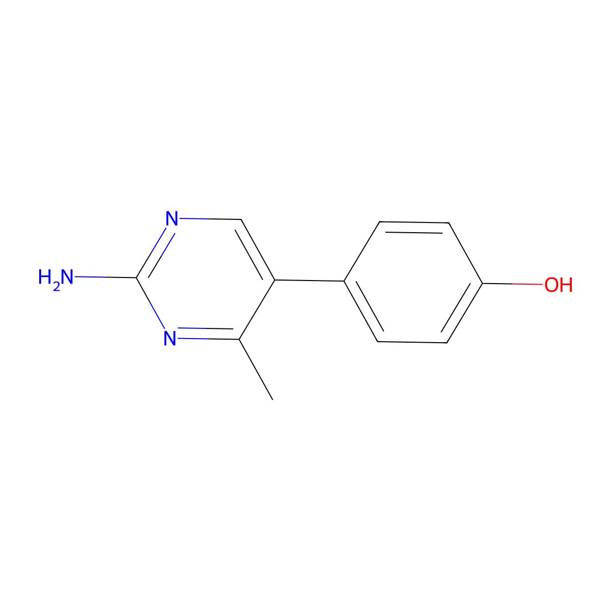 4-(2-Amino-4-methyl-5-pyrimidinyl)phenol molecular structure, CAS 1781575-18-5