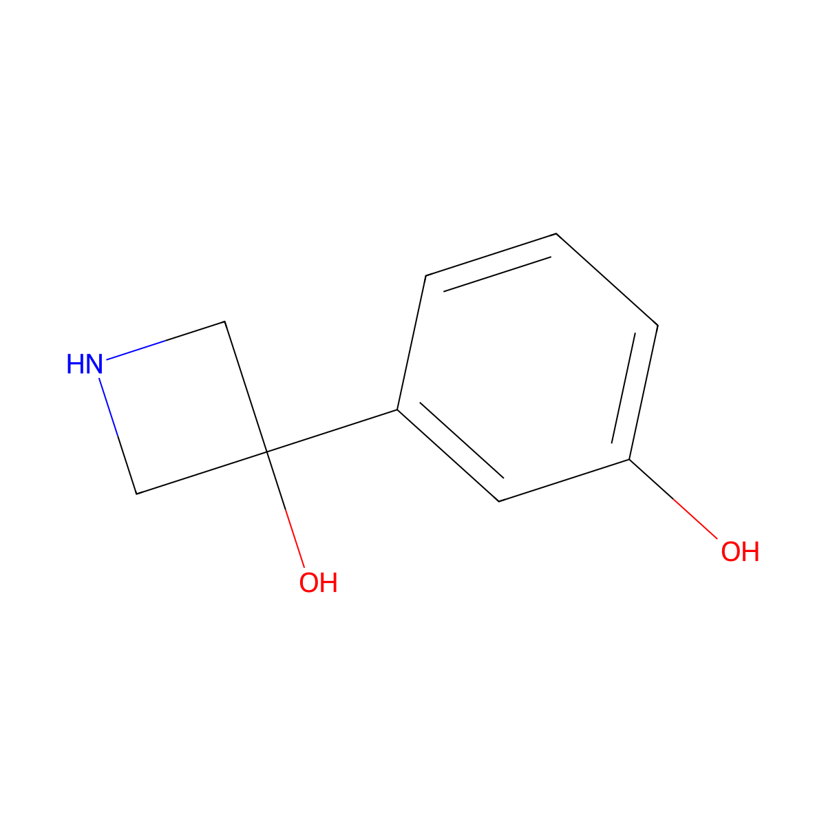 3-(3-Hydroxyphenyl)azetidin-3-ol molecular structure, CAS 1781577-88-5