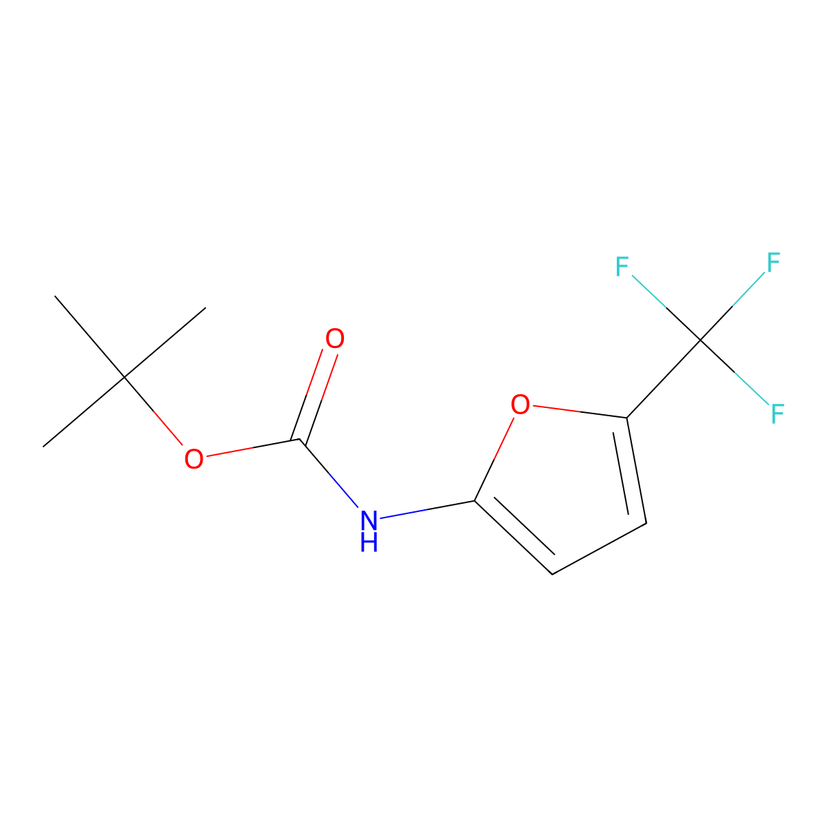 tert-butyl N-[5-(trifluoromethyl)furan-2-yl]carbamate molecular structure, CAS 1781577-99-8