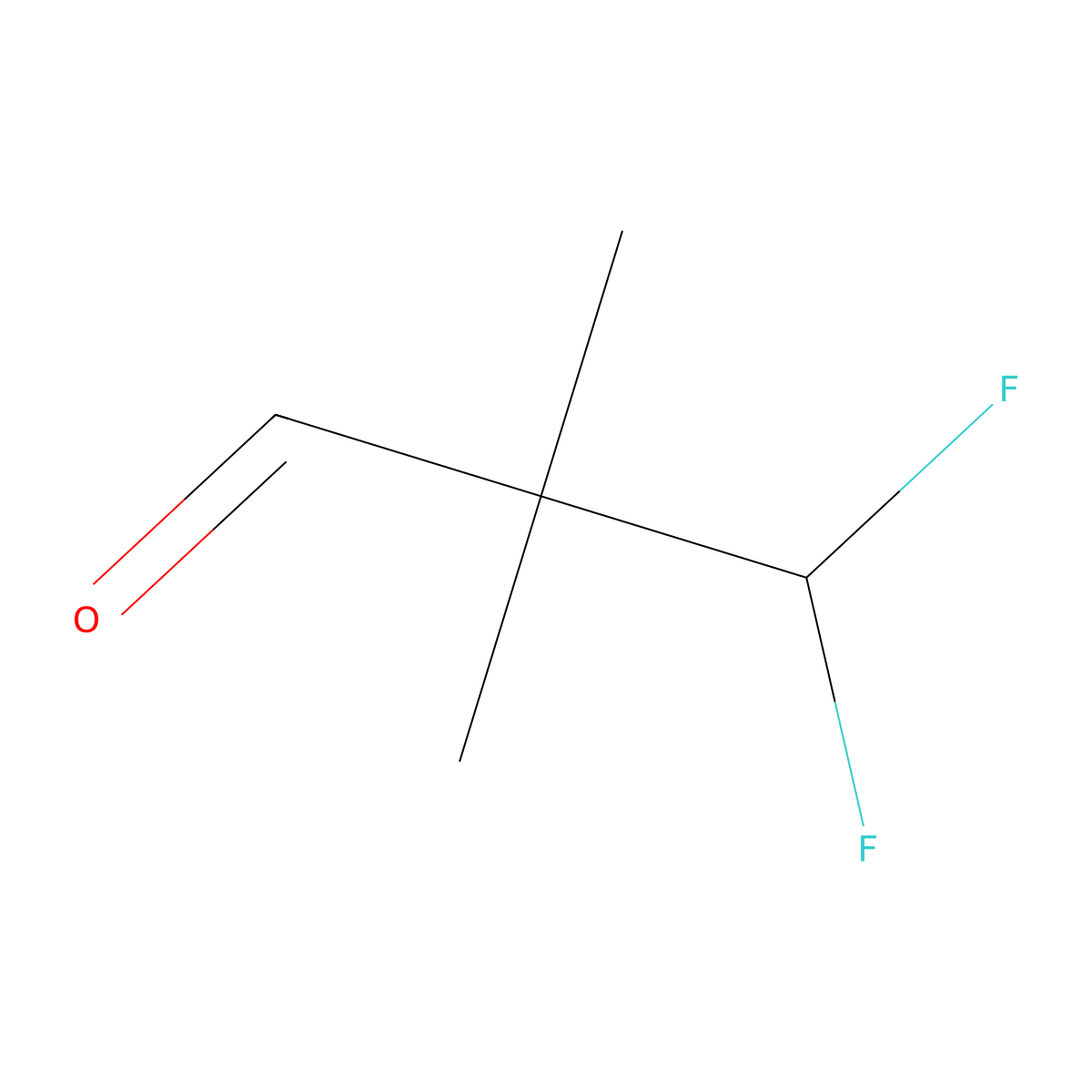 3,3-Difluoro-2,2-dimethylpropanal molecular structure, CAS 1781586-14-8