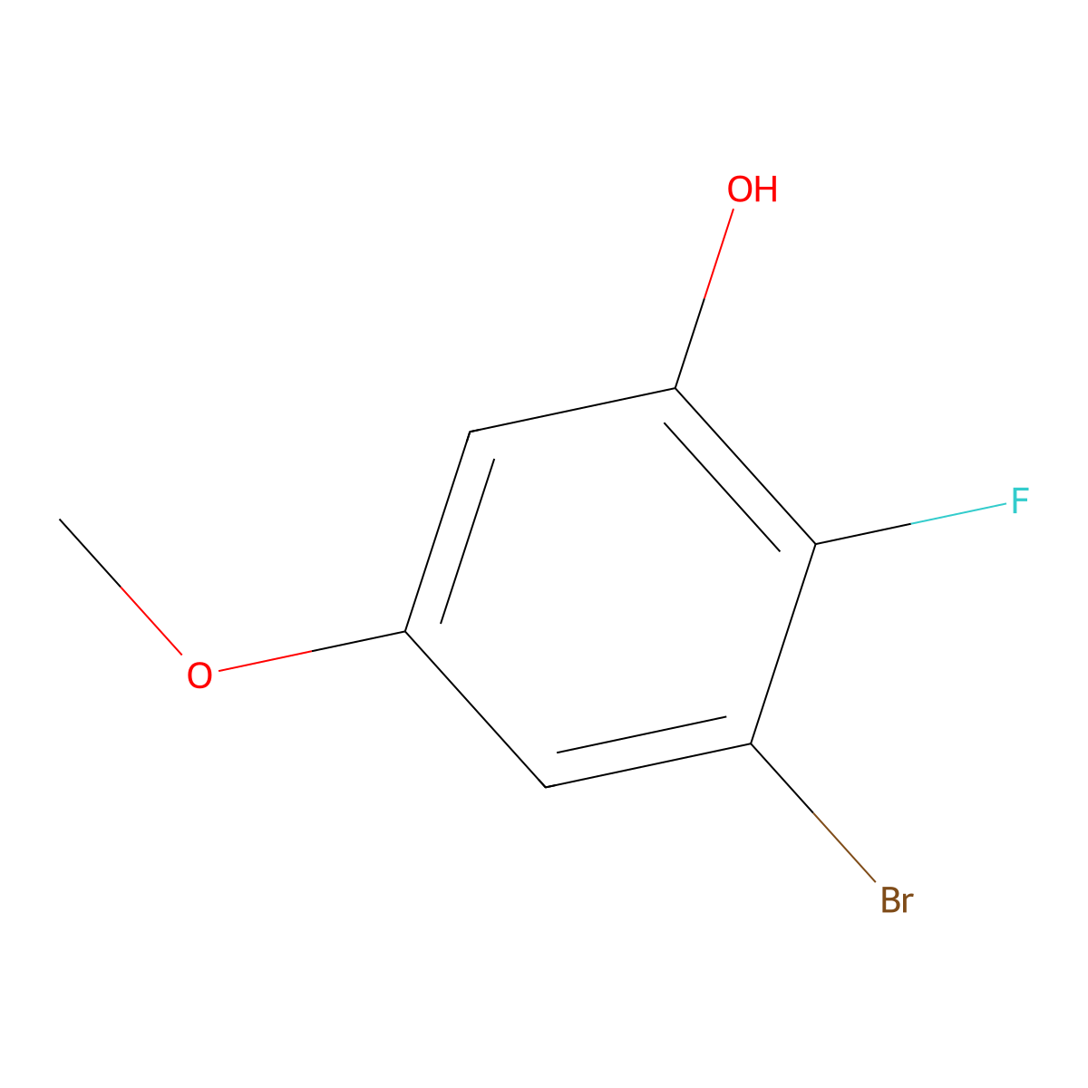 3-Bromo-2-fluoro-5-methoxyphenol molecular structure, CAS 1781589-93-2
