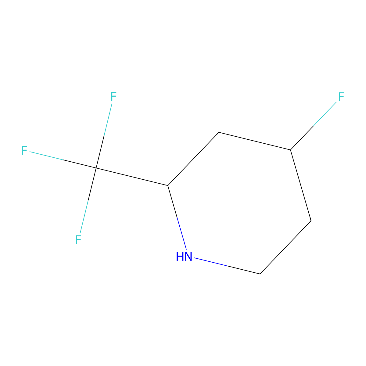 4-Fluoro-2-(trifluoromethyl)piperidine molecular structure, CAS 1781590-35-9