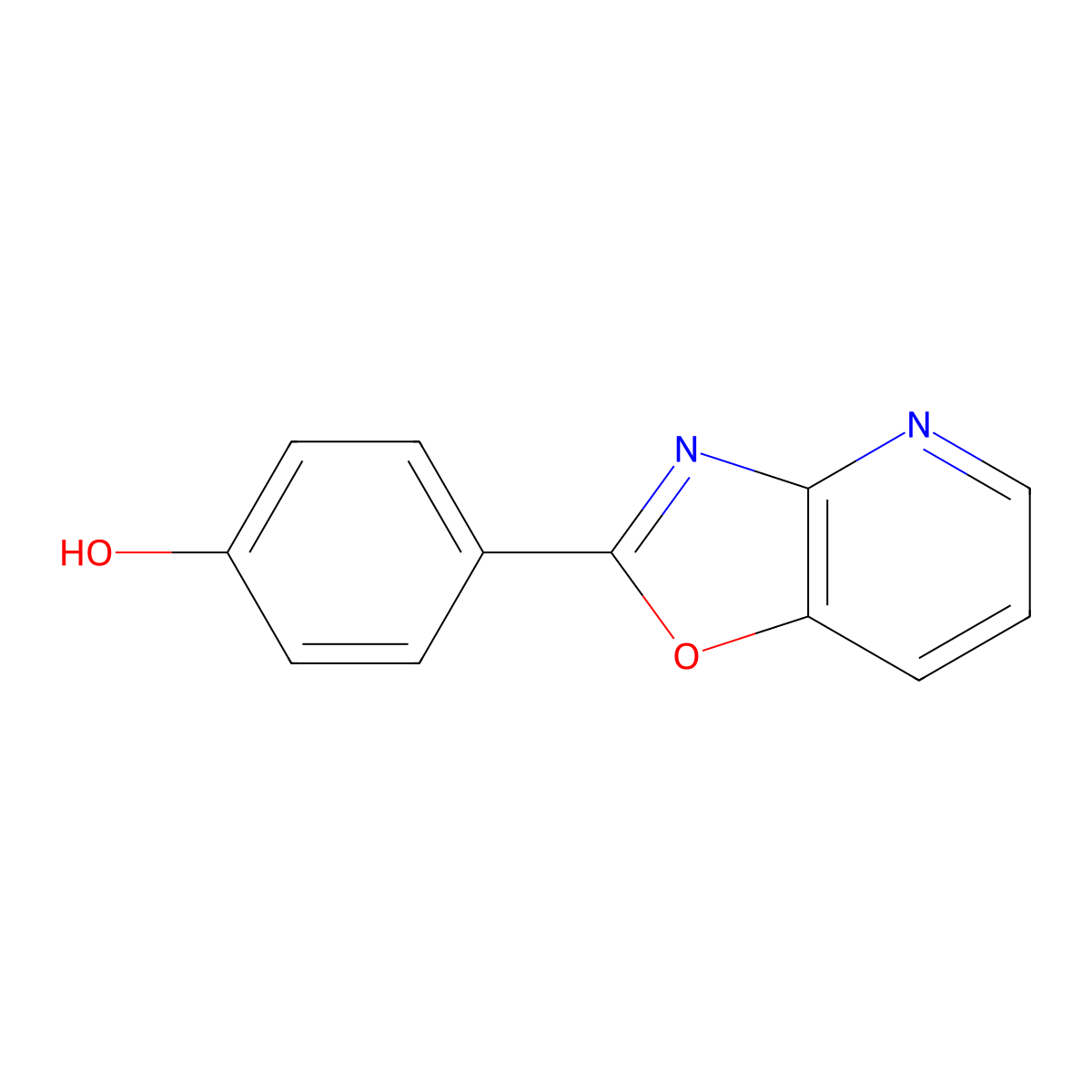 4-{[1,3]Oxazolo[4,5-b]pyridin-2-yl}phenol molecular structure, CAS 1781590-46-2