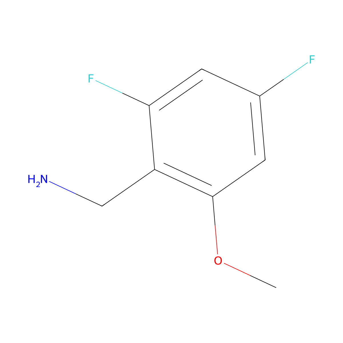 (2,4-Difluoro-6-methoxyphenyl)methanamine molecular structure, CAS 1781591-31-8