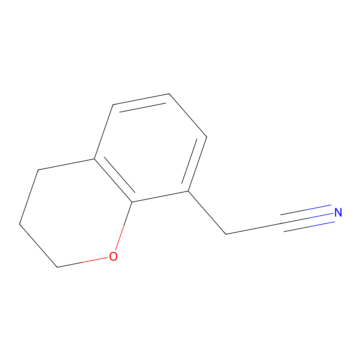 2-(3,4-dihydro-2H-1-benzopyran-8-yl)acetonitrile molecular structure, CAS 1781591-52-3