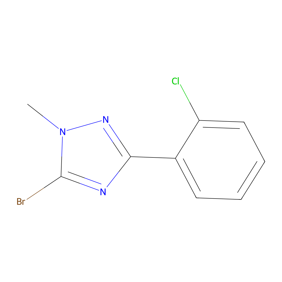 5-bromo-3-(2-chlorophenyl)-1-methyl-1H-1,2,4-triazole molecular structure, CAS 1781592-70-8