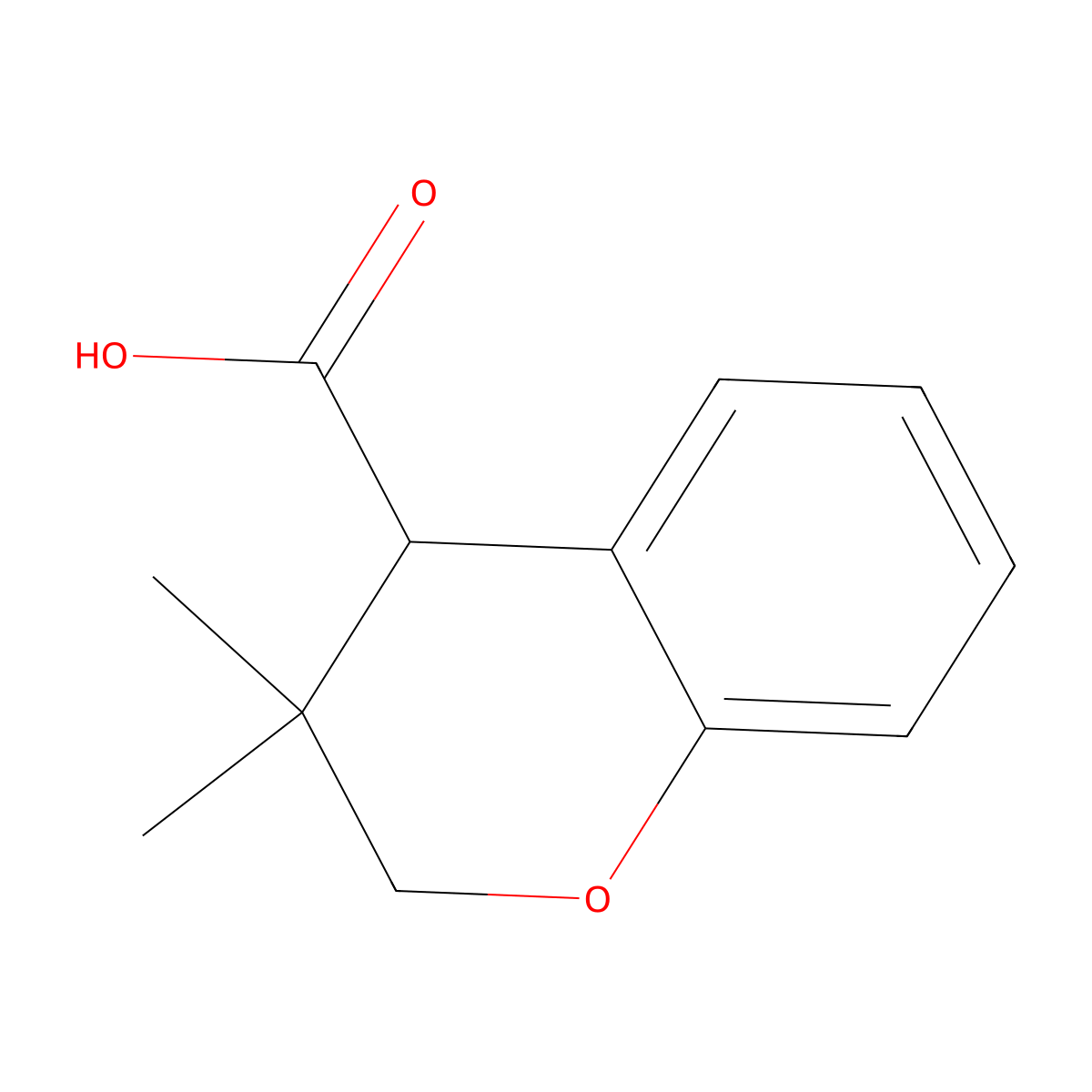 3,3-dimethyl-3,4-dihydro-2H-1-benzopyran-4-carboxylic acid molecular structure, CAS 1781596-14-2