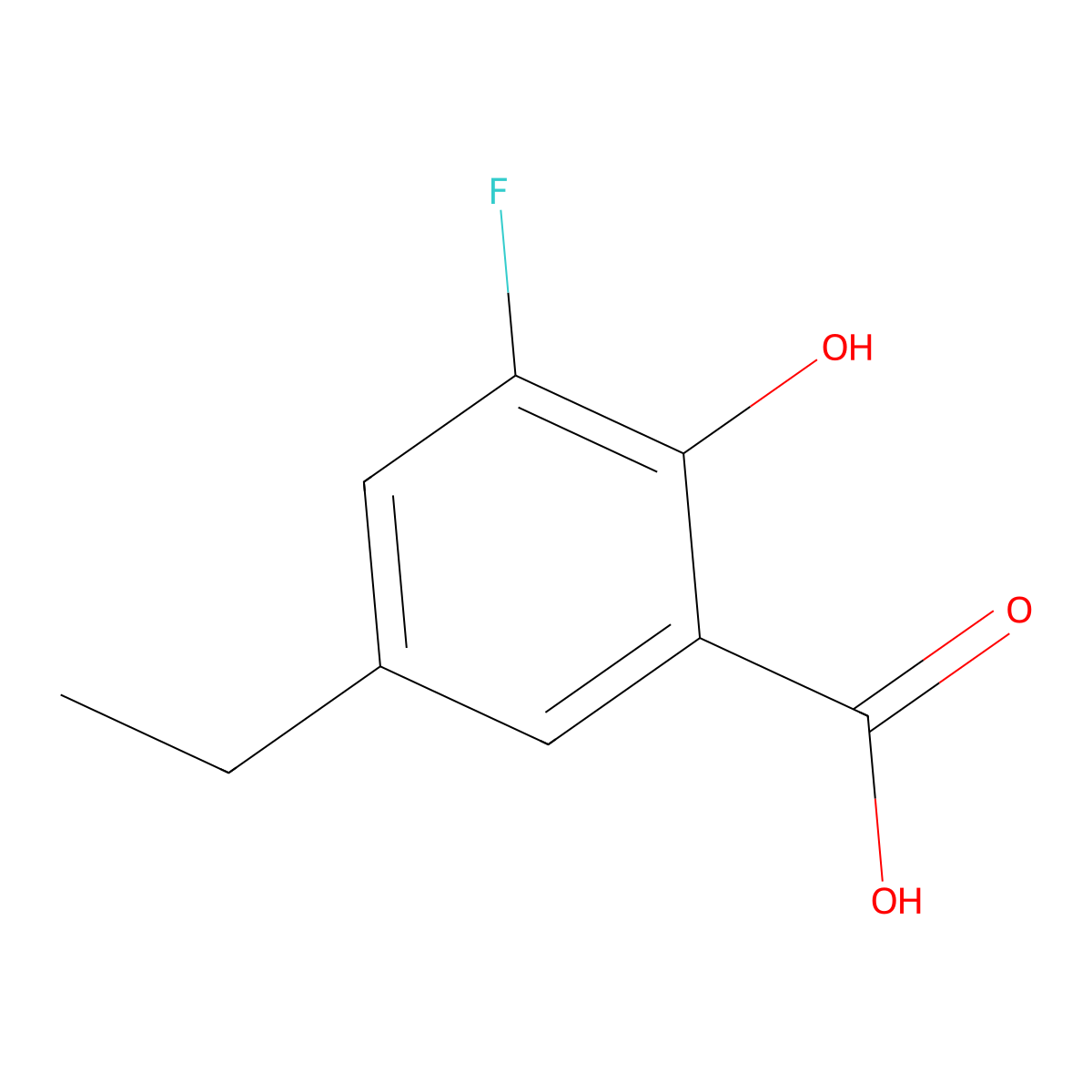 5-Ethyl-3-fluoro-2-hydroxybenzoic acid molecular structure, CAS 1781598-32-0