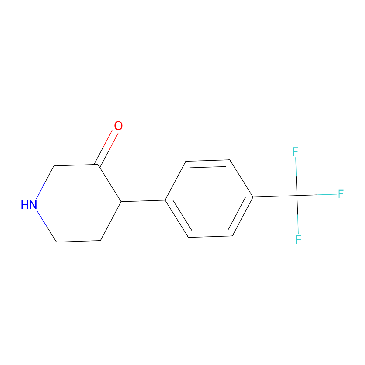 4-[4-(Trifluoromethyl)phenyl]piperidin-3-one molecular structure, CAS 1781599-13-0