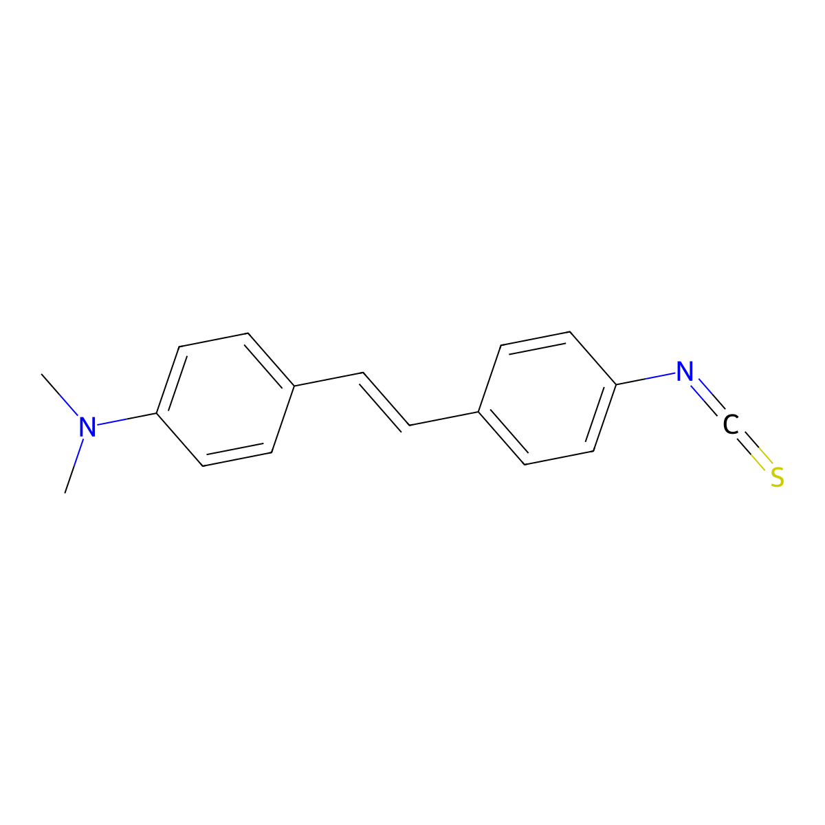 Benzenamine, 4-(2-(4-isothiocyanatophenyl)ethenyl)-N,N-dimethyl- molecular structure, CAS 17816-11-4