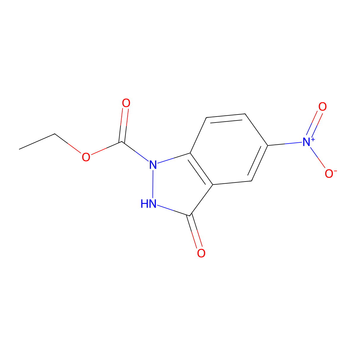 Ethyl 5-nitro-3-oxo-2,3-dihydro-1H-indazole-1-carboxylate molecular structure, CAS 178160-22-0