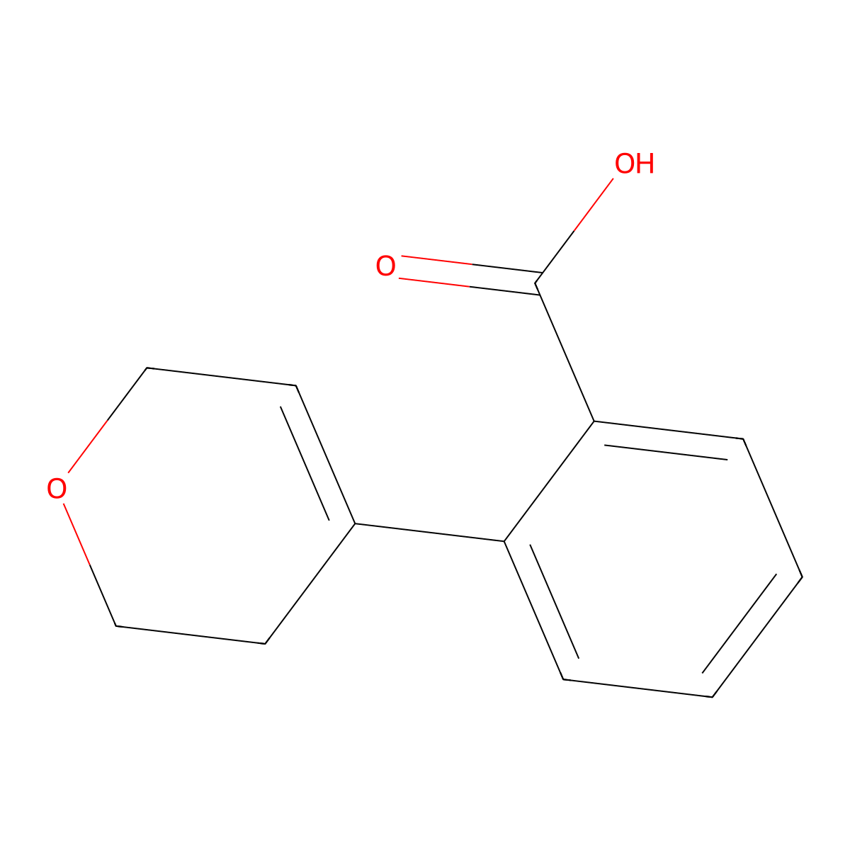 2-(3,6-Dihydro-2H-pyran-4-yl)benzoic acid molecular structure, CAS 1781605-86-4