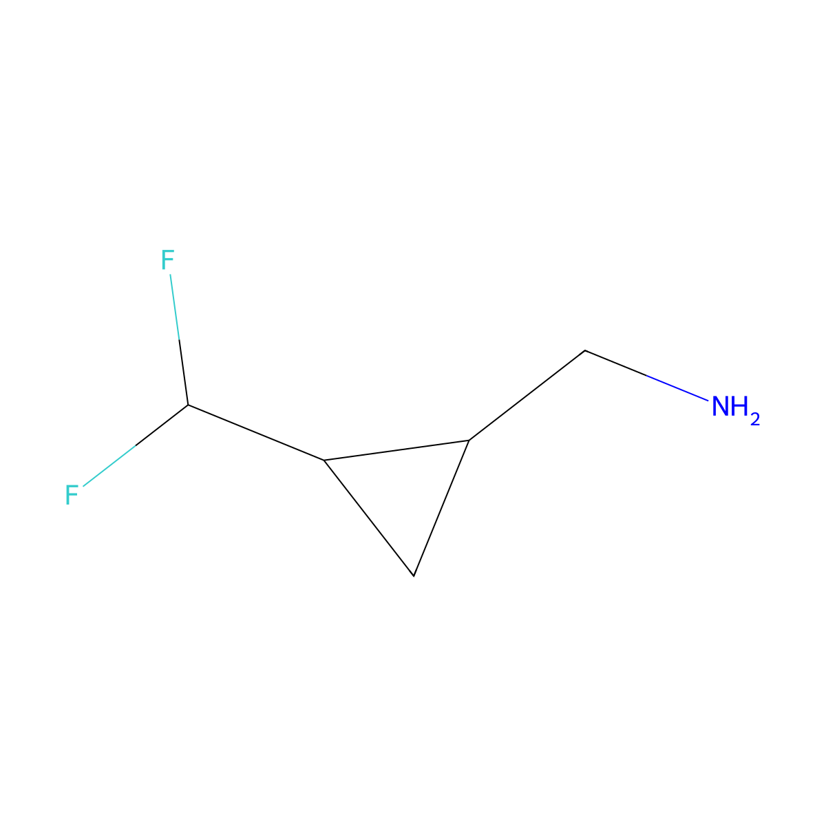 [2-(Difluoromethyl)cyclopropyl]methanamine molecular structure, CAS 1781607-72-4