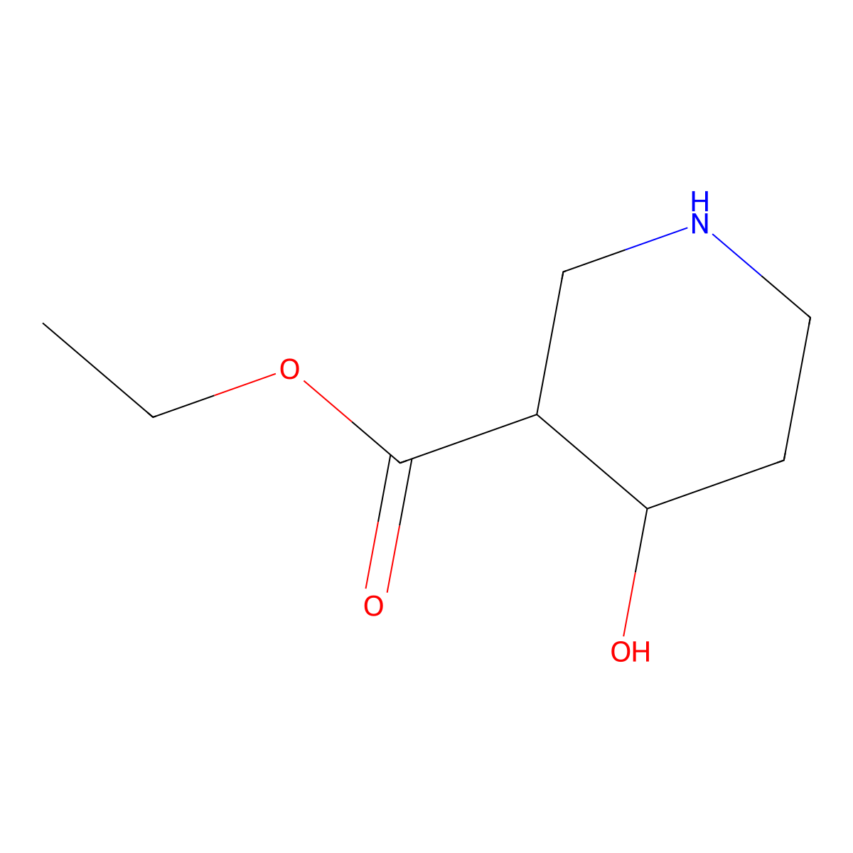 Ethyl 4-hydroxypiperidine-3-carboxylate molecular structure, CAS 1781609-02-6