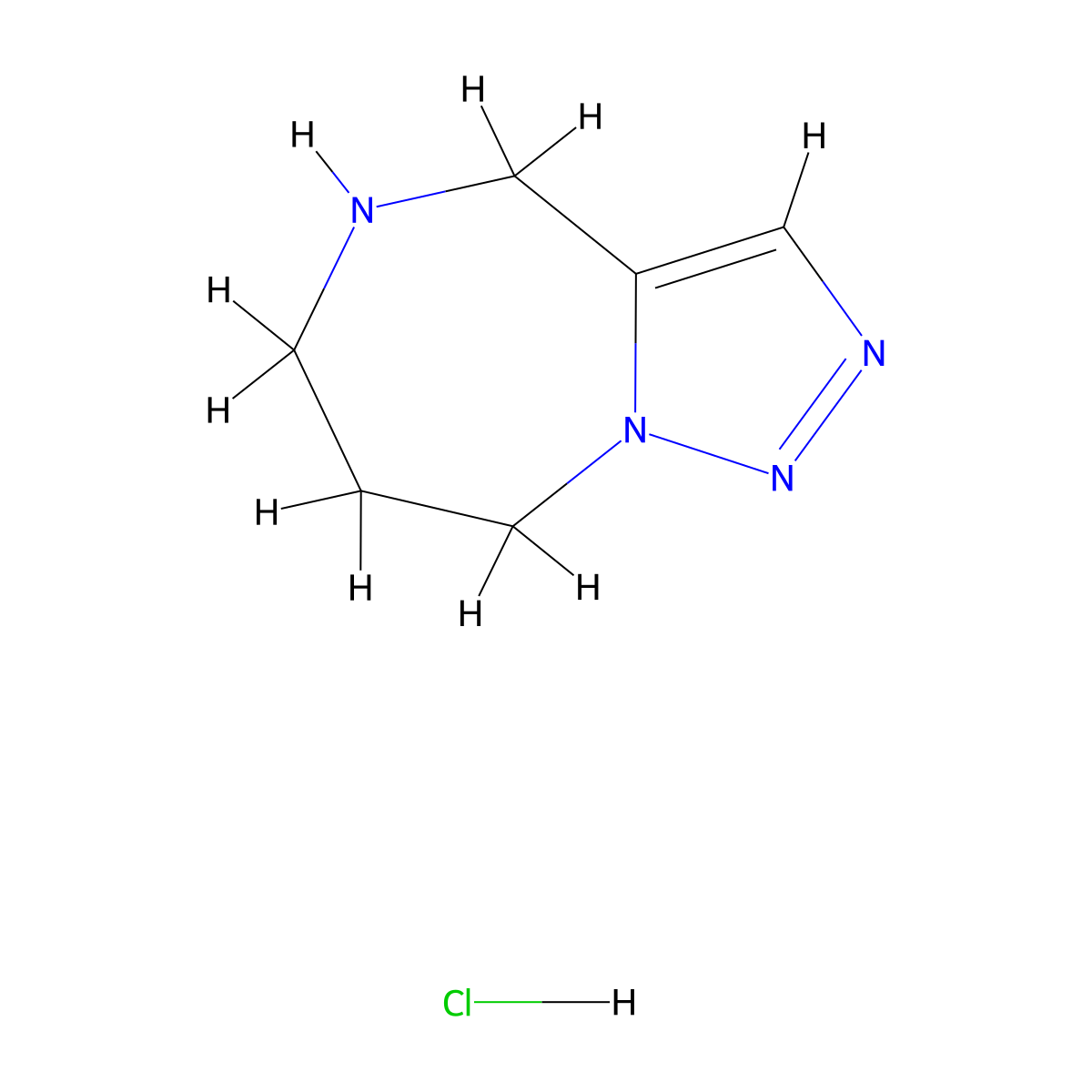 4H,5H,6H,7H,8H-(1,2,3)triazolo(1,5-a)(1,4)diazepine hydrochloride molecular structure, CAS 1781610-84-1