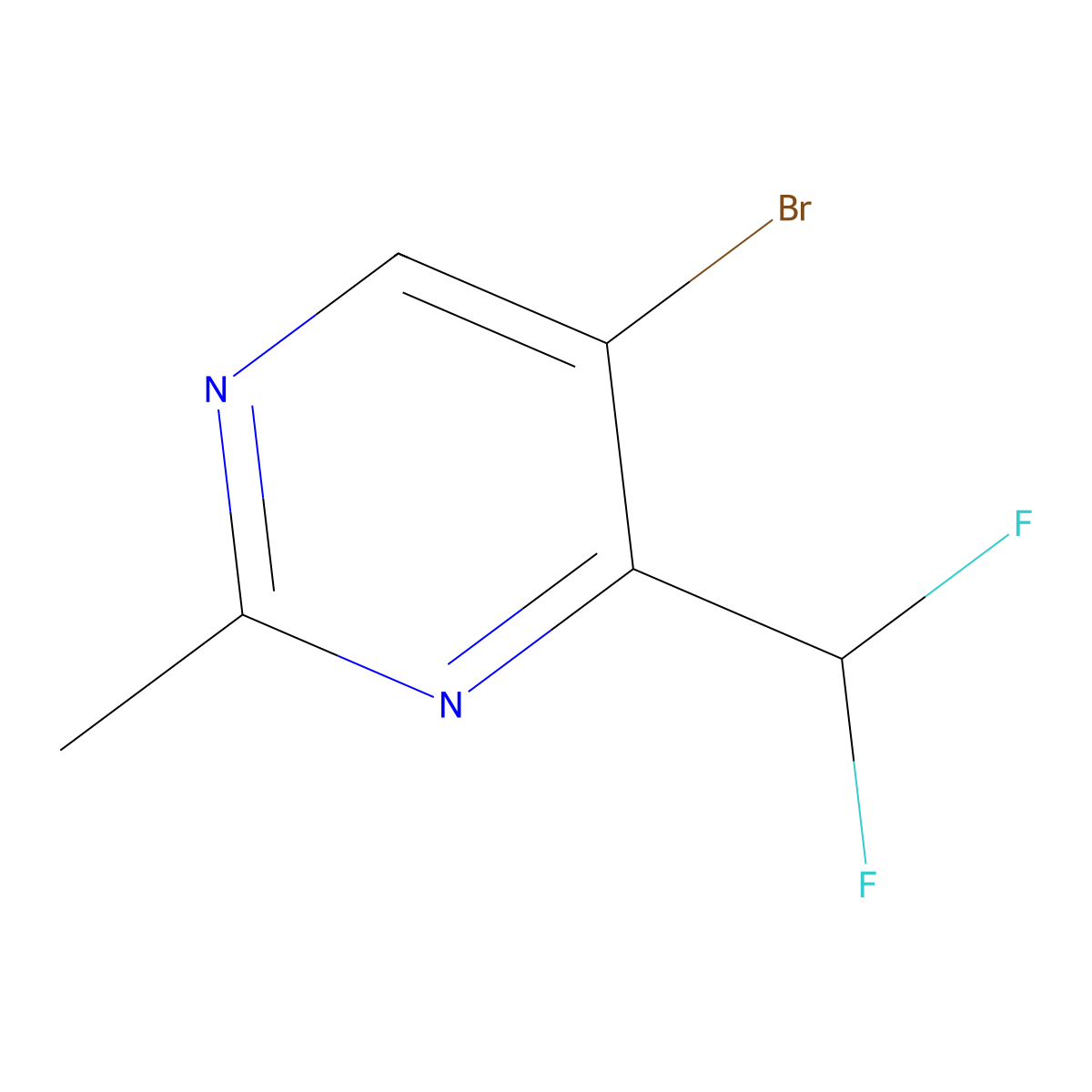 5-Bromo-4-(difluoromethyl)-2-methylpyrimidine molecular structure, CAS 1781611-97-9