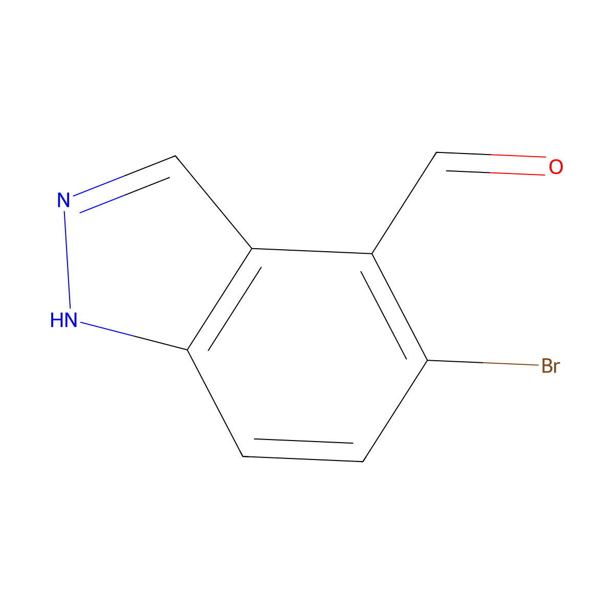 5-bromo-1H-indazole-4-carbaldehyde molecular structure, CAS 1781621-53-1