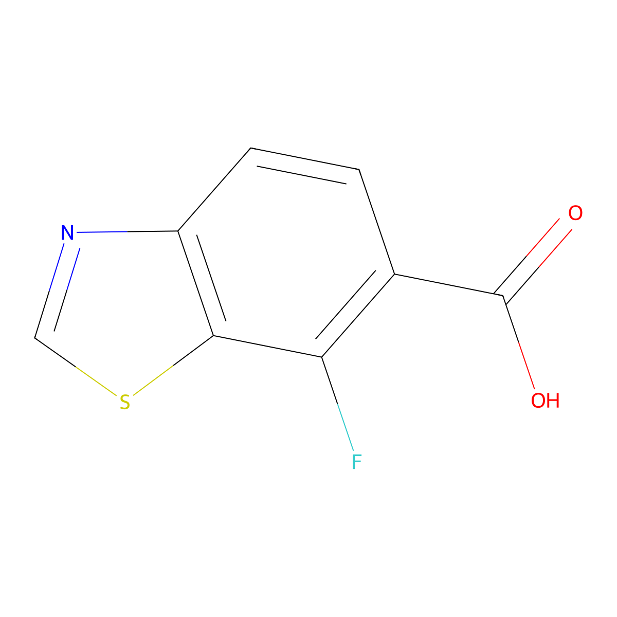 7-Fluoro-1,3-benzothiazole-6-carboxylicacid molecular structure, CAS 1781622-62-5
