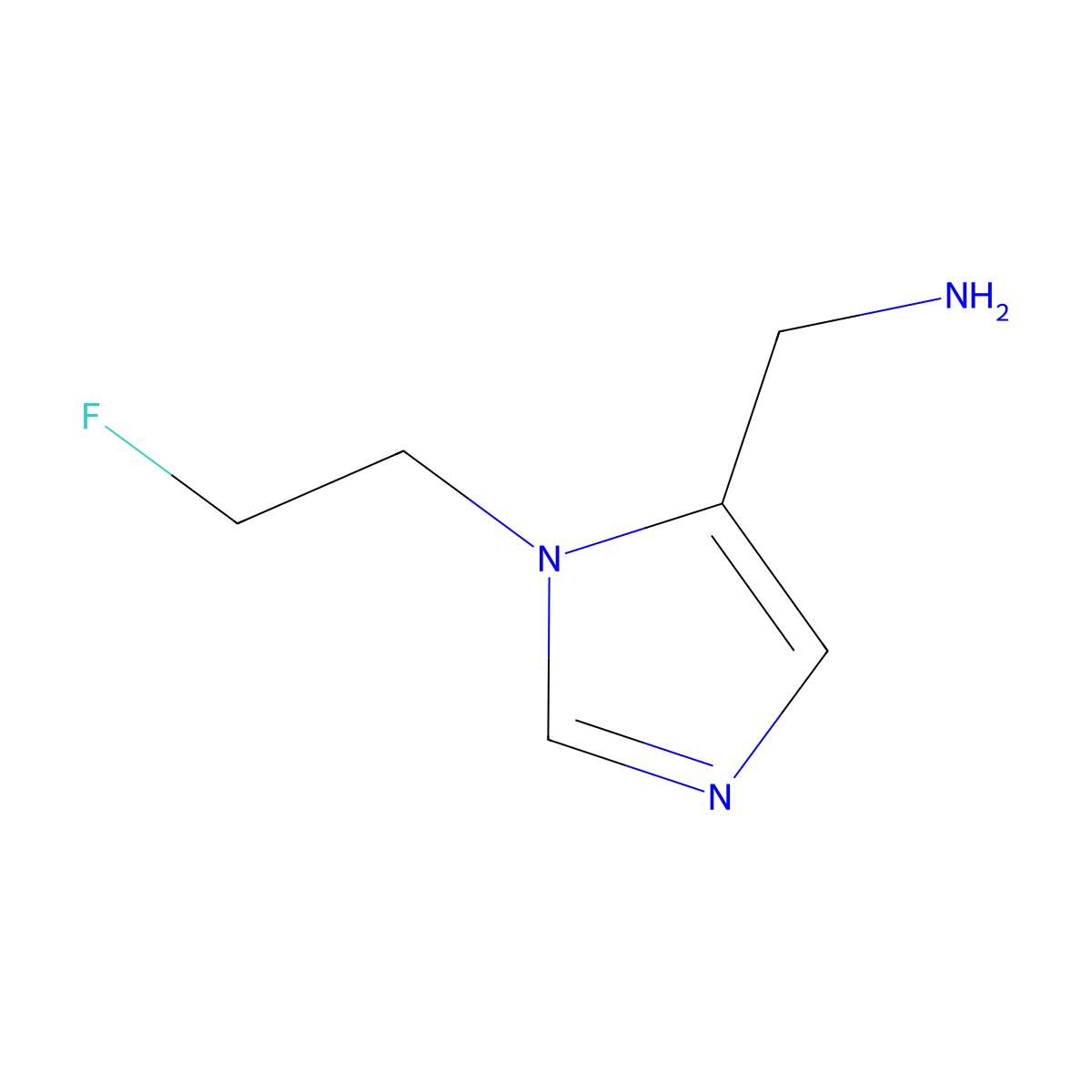 1-[1-(2-fluoroethyl)-1H-imidazol-5-yl]methanamine molecular structure, CAS 1781624-10-9
