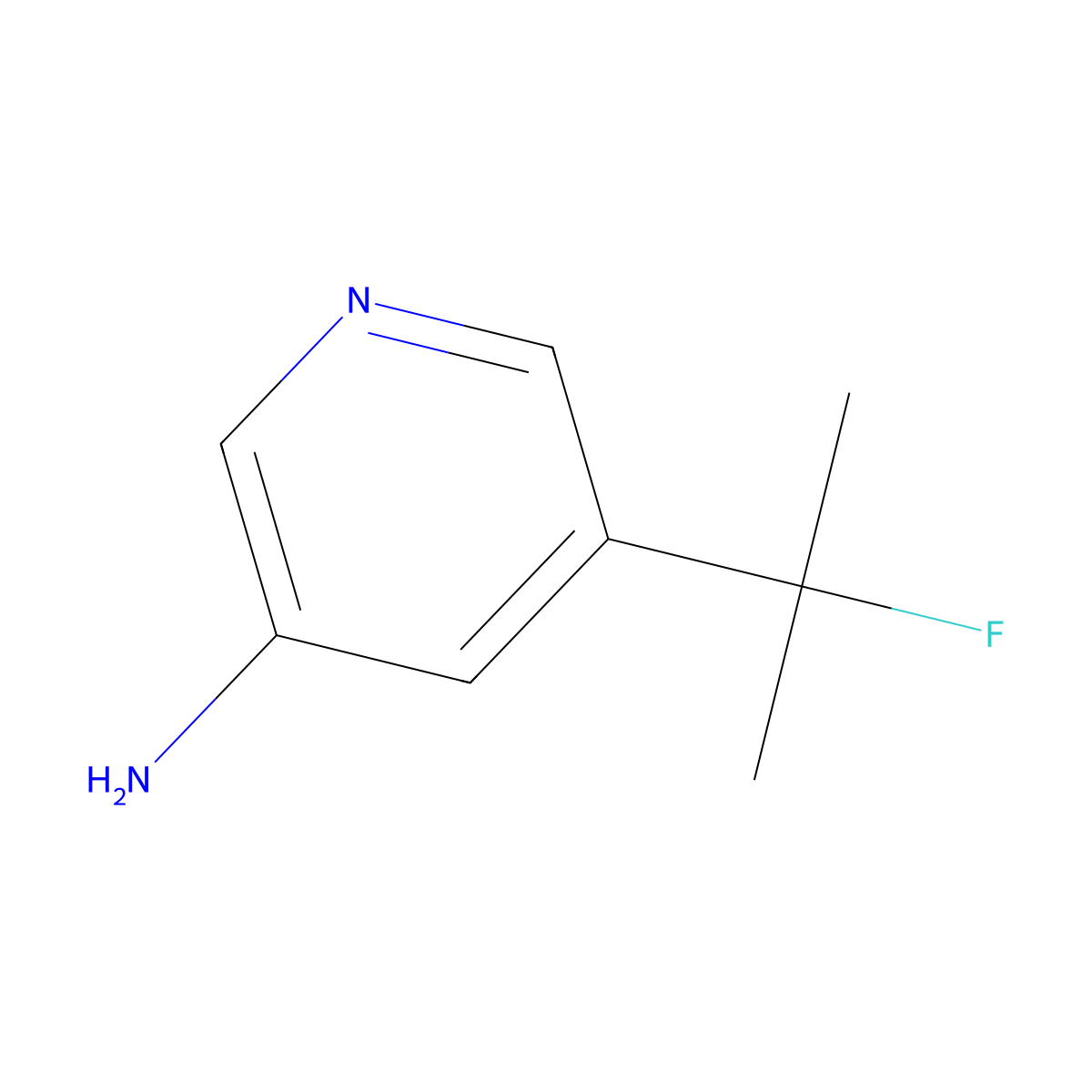 5-(2-Fluoropropan-2-yl)pyridin-3-amine molecular structure, CAS 1781625-07-7