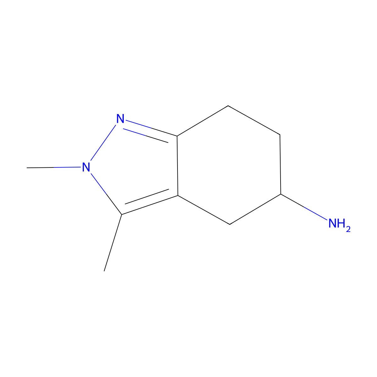 2,3-dimethyl-4,5,6,7-tetrahydro-2H-indazol-5-amine molecular structure, CAS 1781627-89-1