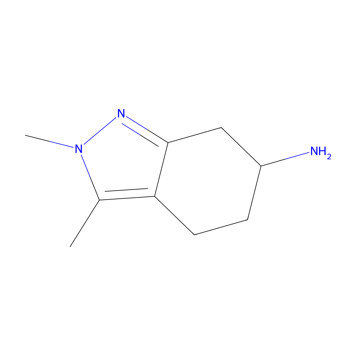 2,3-dimethyl-4,5,6,7-tetrahydro-2H-indazol-6-amine molecular structure, CAS 1781627-96-0
