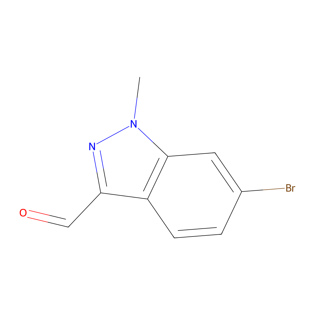 6-bromo-1-methyl-1H-indazole-3-carbaldehyde molecular structure, CAS 1781630-54-3