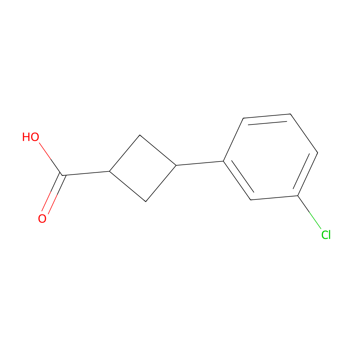3-(3-Chlorophenyl)cyclobutanecarboxylic acid molecular structure, CAS 1781632-91-4