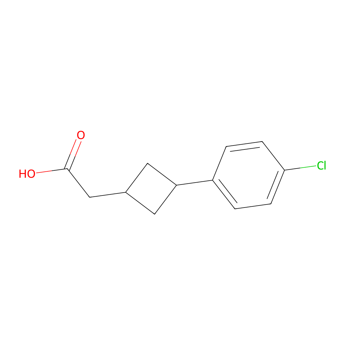 2-(3-(4-Chlorophenyl)cyclobutyl)acetic acid molecular structure, CAS 1781632-99-2