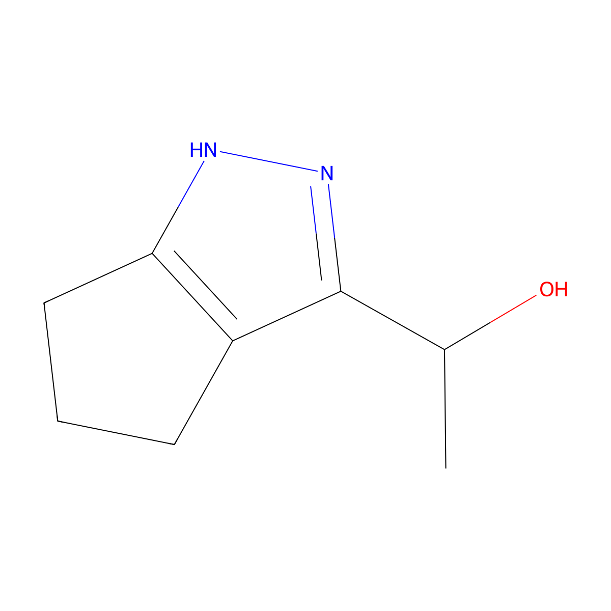 1-{2H,4H,5H,6H-cyclopenta[c]pyrazol-3-yl}ethan-1-ol molecular structure, CAS 1781637-77-1