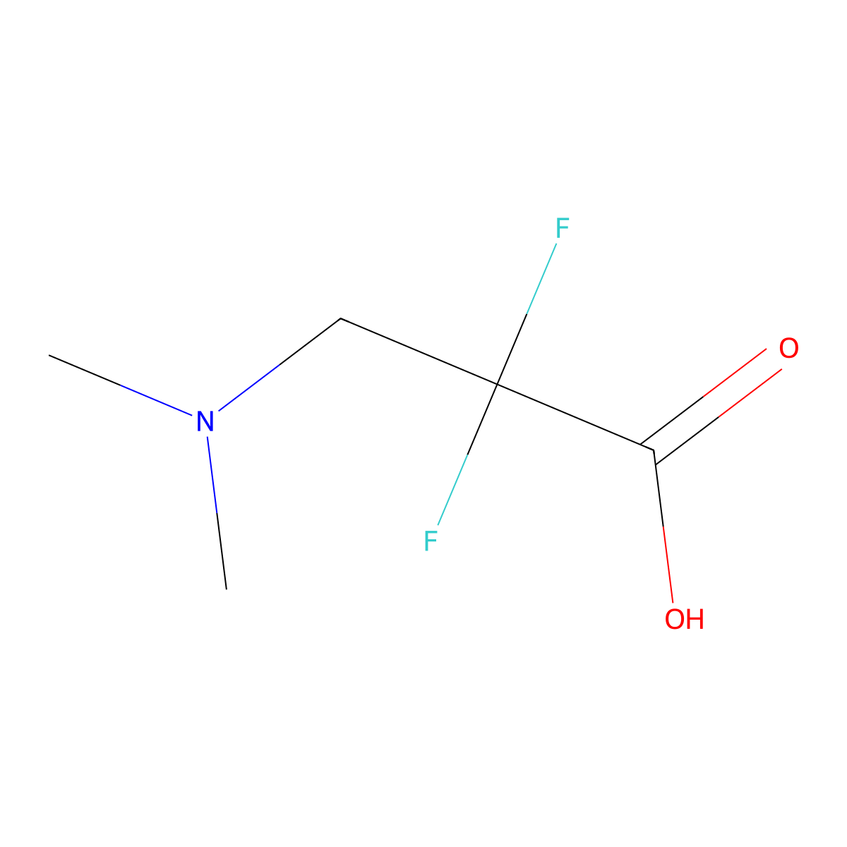 3-(Dimethylamino)-2,2-difluoropropanoic acid molecular structure, CAS 1781638-68-3