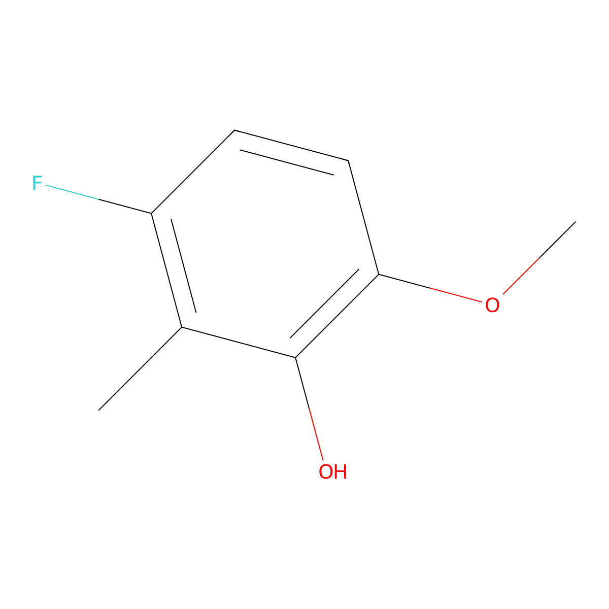 3-Fluoro-6-methoxy-2-methylphenol molecular structure, CAS 1781641-29-9