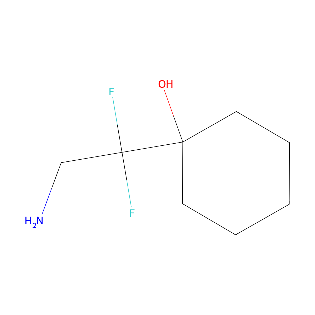 1-(2-Amino-1,1-difluoroethyl)cyclohexan-1-ol molecular structure, CAS 1781641-58-4