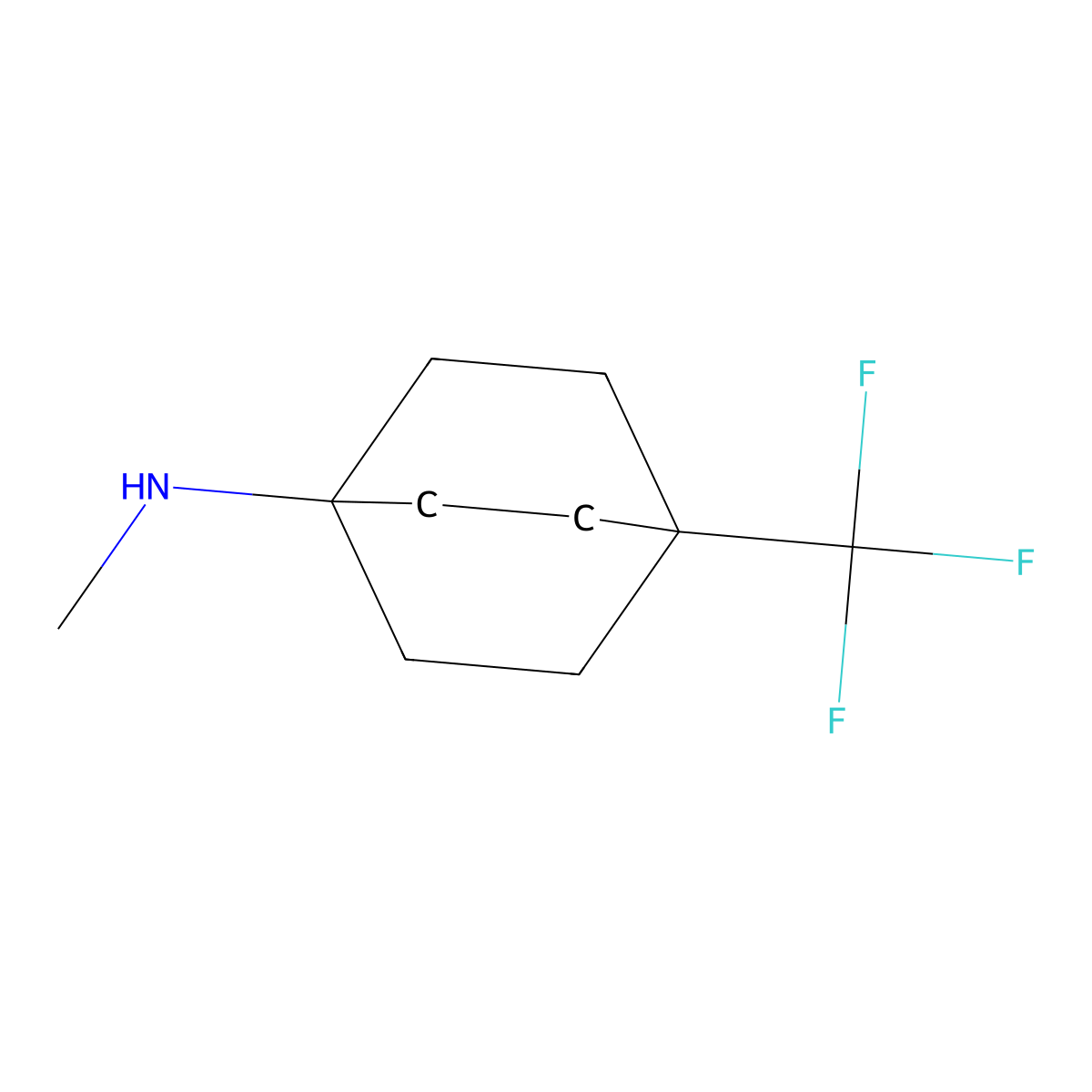 N-methyl-4-(trifluoromethyl)bicyclo[2.2.2]octan-1-amine molecular structure, CAS 1781642-11-2