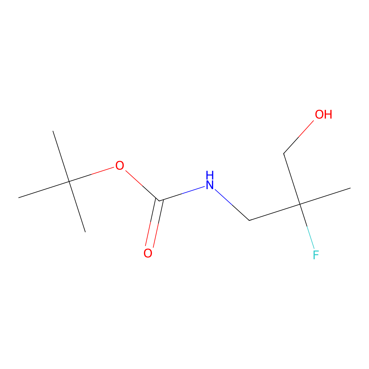 tert-butylN-(2-fluoro-3-hydroxy-2-methylpropyl)carbamate molecular structure, CAS 1781642-19-0