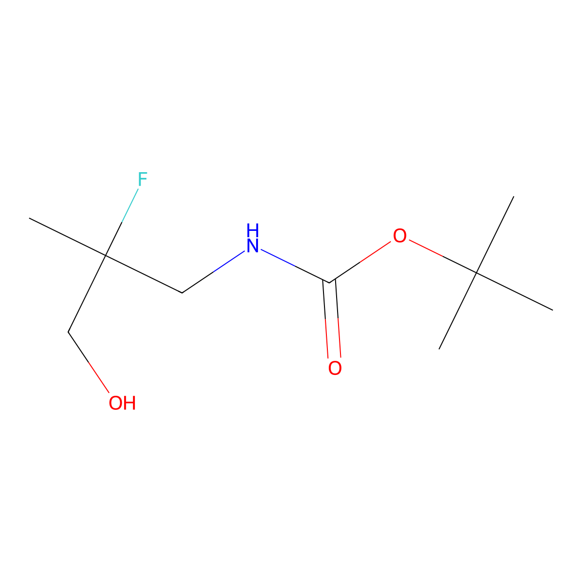 tert-butylN-(2-fluoro-3-hydroxy-2-methylpropyl)carbamate molecular structure, CAS 1781642-19-0