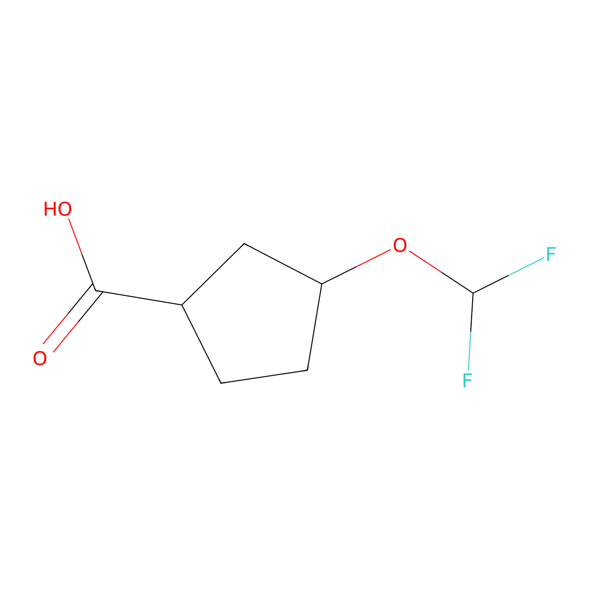 3-(Difluoromethoxy)cyclopentane-1-carboxylic acid molecular structure, CAS 1781642-22-5