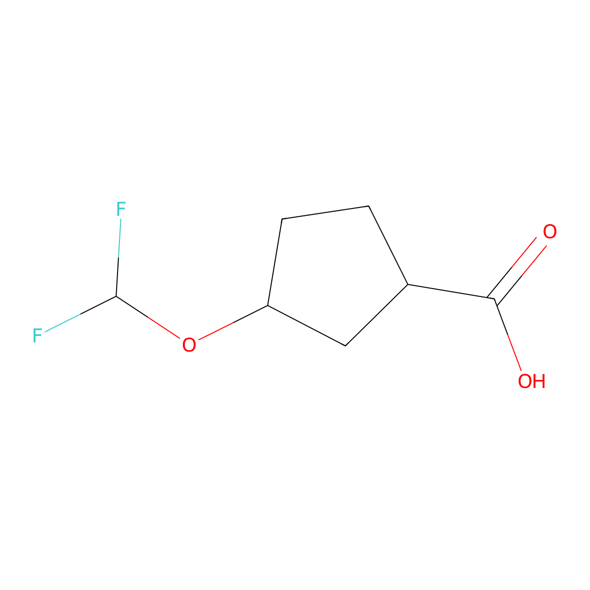 3-(Difluoromethoxy)cyclopentane-1-carboxylic acid molecular structure, CAS 1781642-22-5