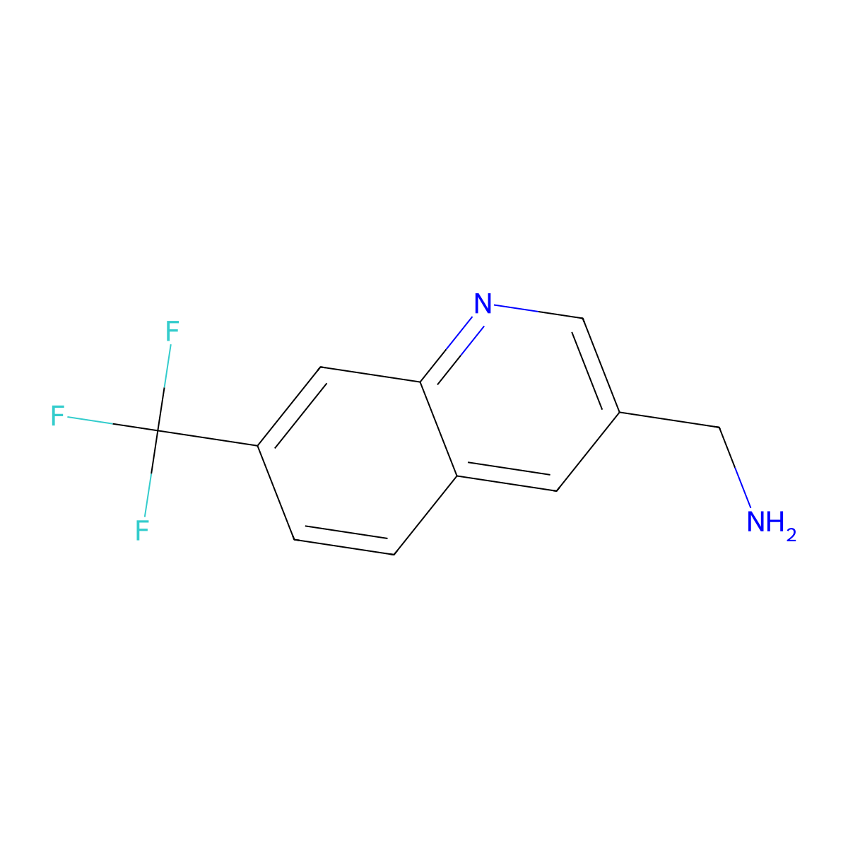 (7-(Trifluoromethyl)quinolin-3-yl)methanamine molecular structure, CAS 1781643-34-2