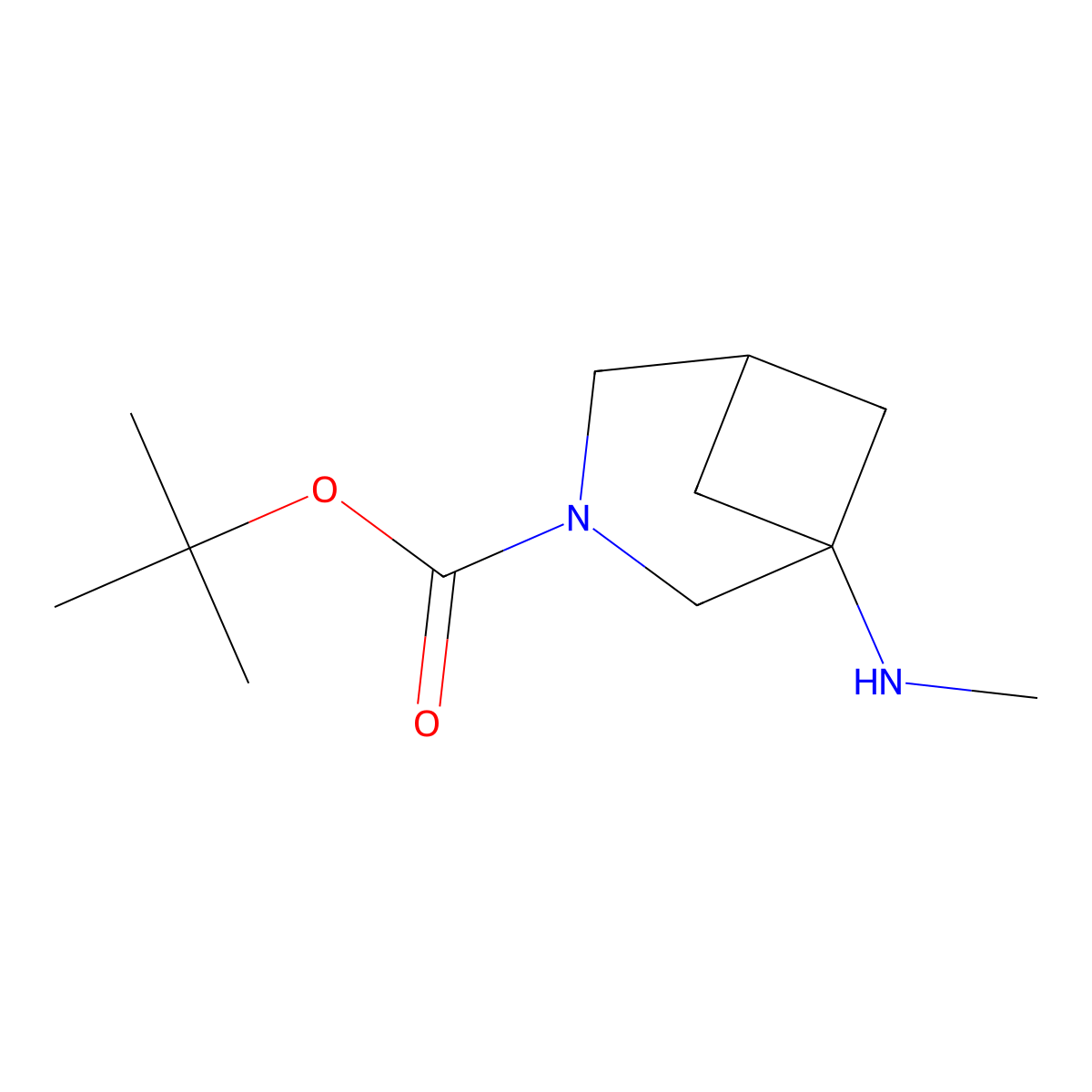 tert-Butyl 1-(methylamino)-3-azabicyclo[3.1.1]heptane-3-carboxylate molecular structure, CAS 1781643-95-5
