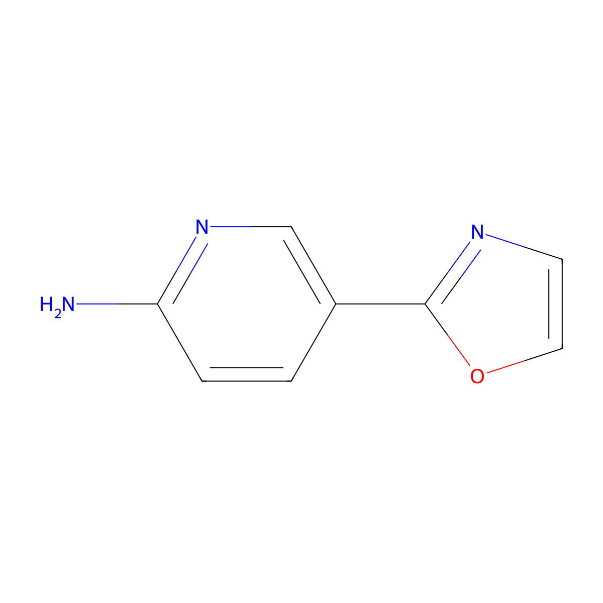2-Pyridinamine,5-(2-oxazolyl)- molecular structure, CAS 1781645-88-2