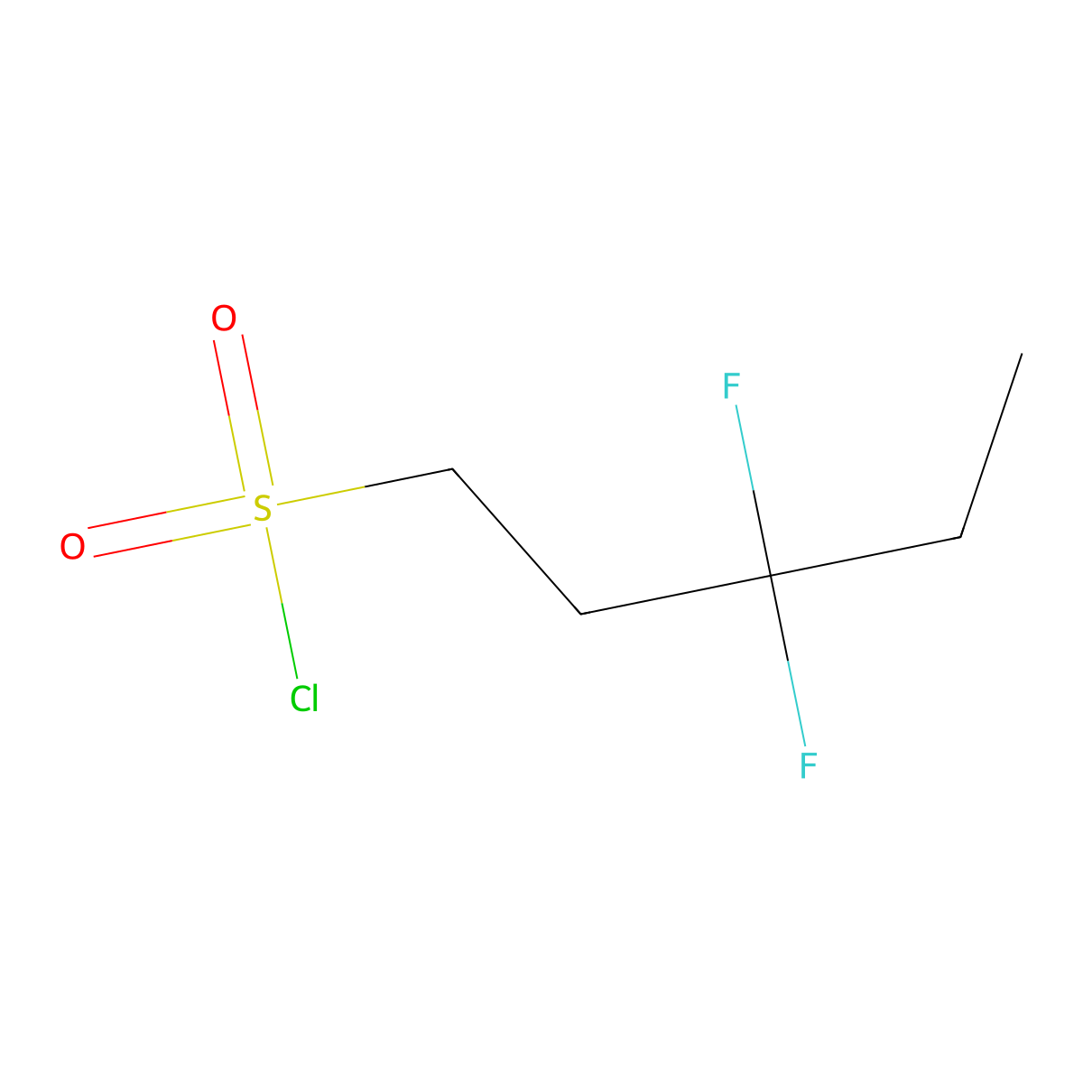 3,3-Difluoropentane-1-sulfonyl chloride molecular structure, CAS 1781646-98-7