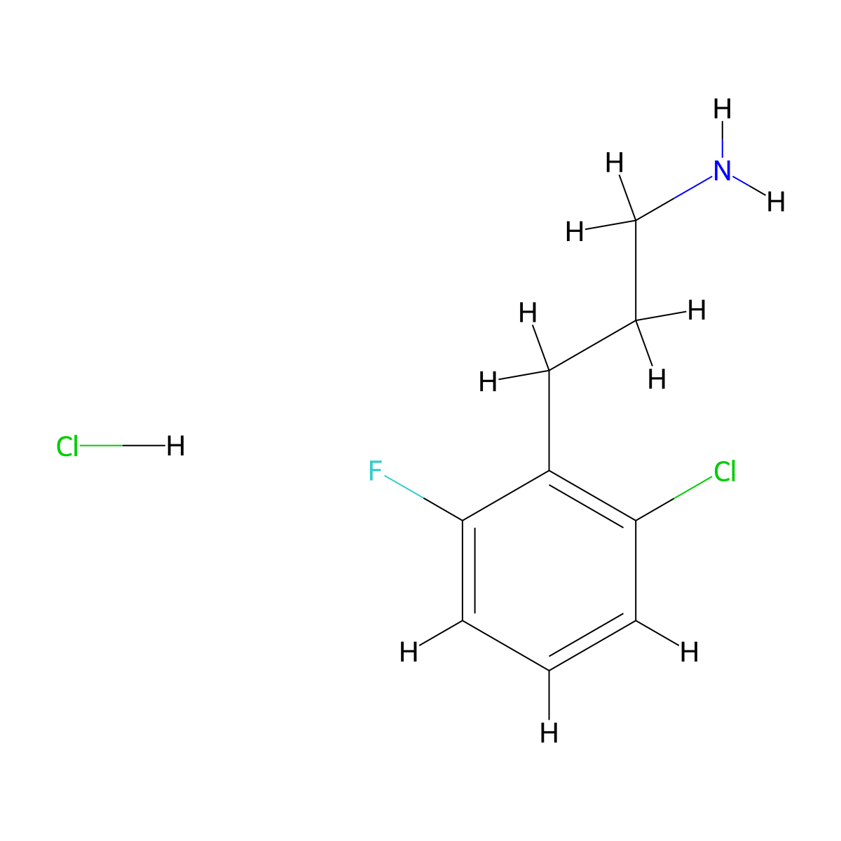 3-(2-Chloro-6-fluorophenyl)propan-1-amine hydrochloride molecular structure, CAS 1781649-23-7