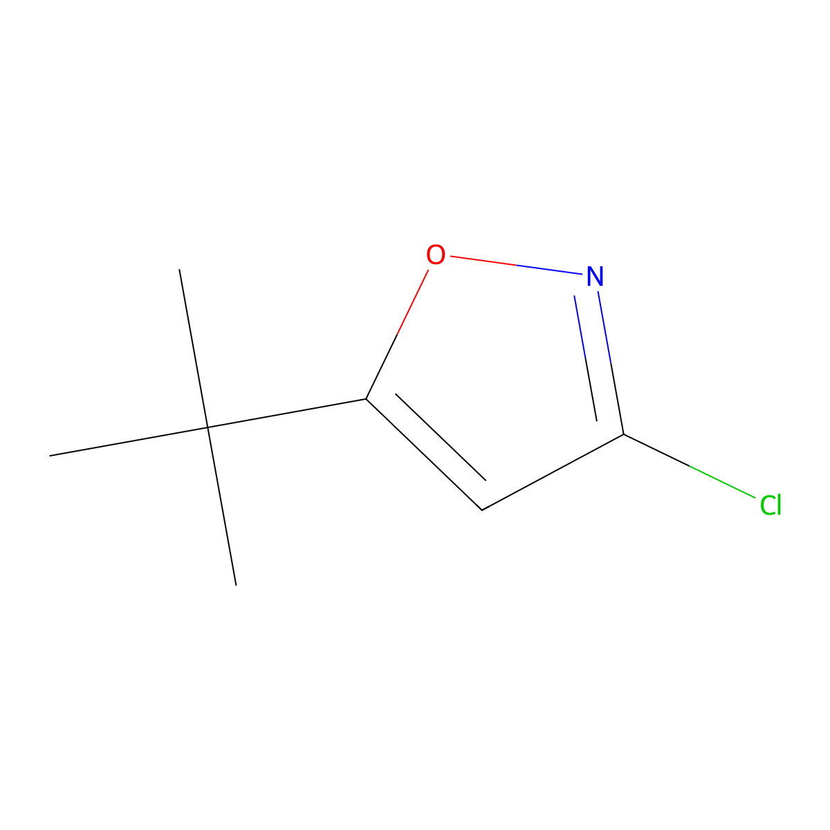 5-Tert-butyl-3-chloro-1,2-oxazole molecular structure, CAS 1781653-56-2