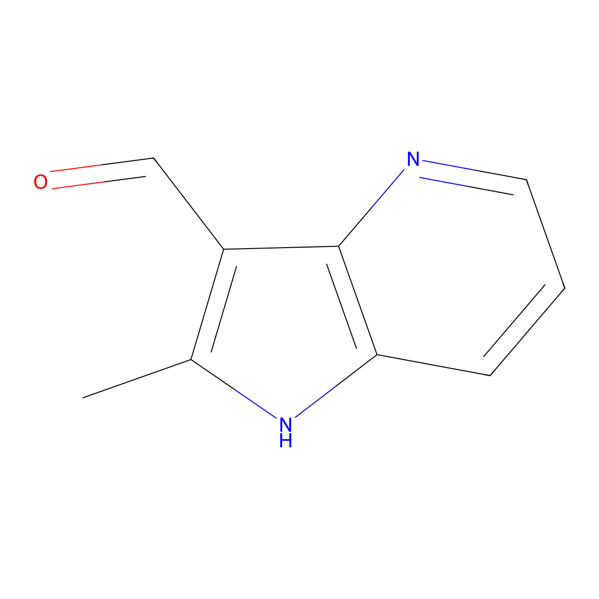 2-Methyl-1H-pyrrolo[3,2-b]pyridine-3-carbaldehyde molecular structure, CAS 1781654-07-6