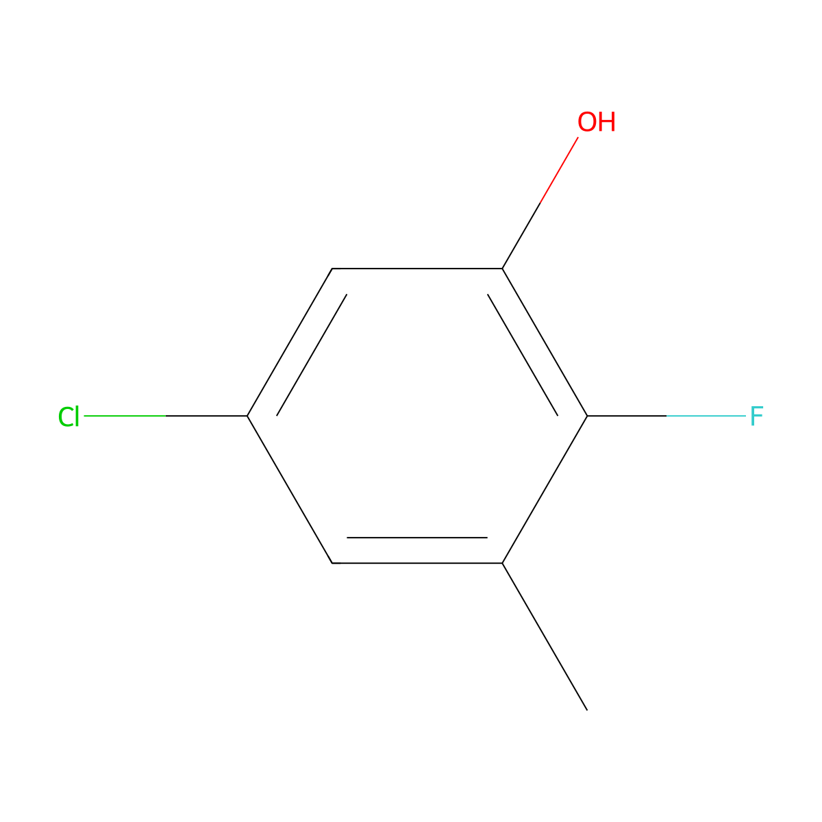 5-Chloro-2-fluoro-3-methylphenol molecular structure, CAS 1781655-28-4