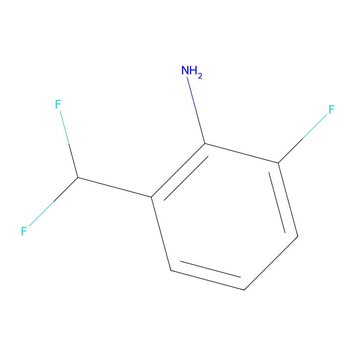 2-(Difluoromethyl)-6-fluoroaniline molecular structure, CAS 1781656-32-3
