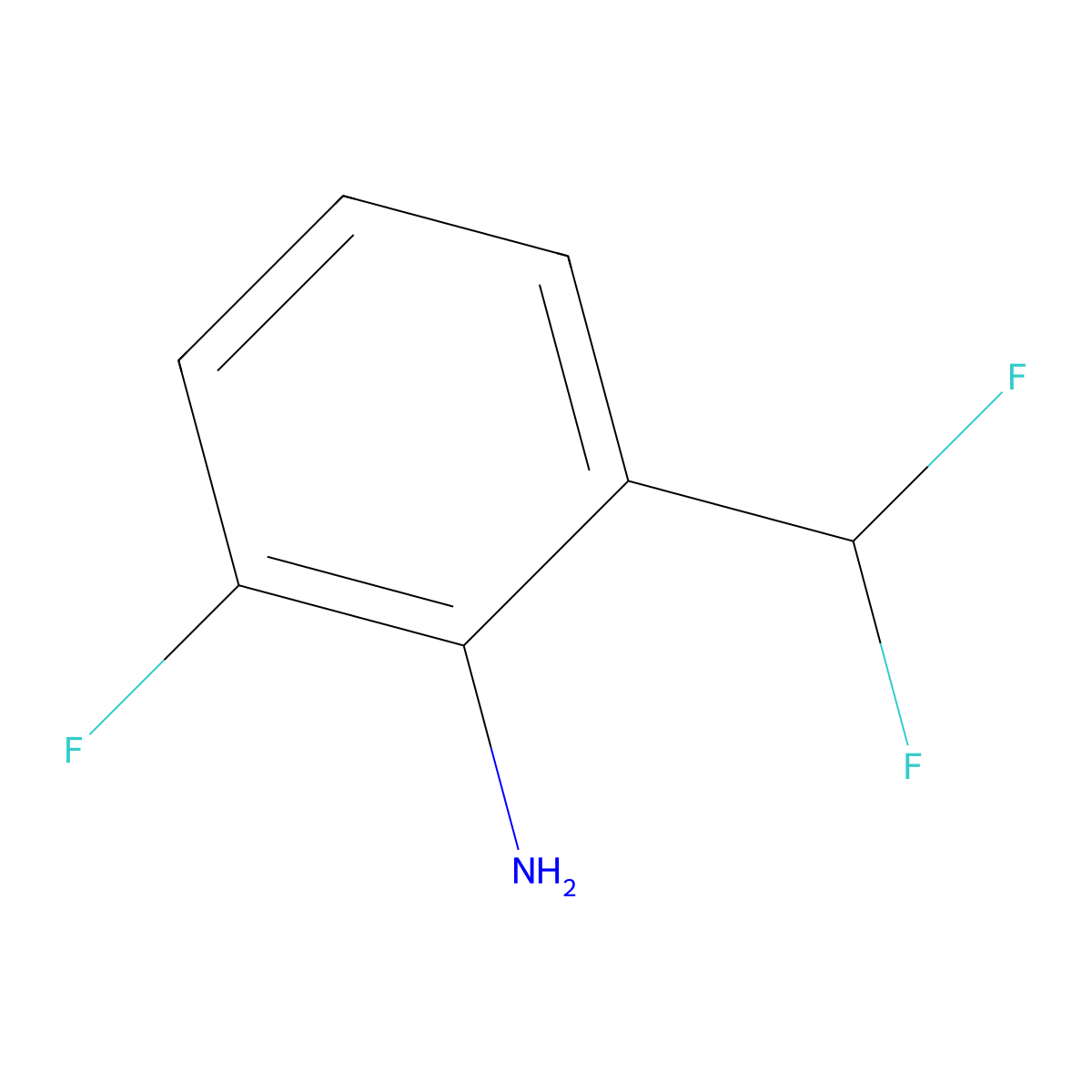 2-(Difluoromethyl)-6-fluoroaniline molecular structure, CAS 1781656-32-3