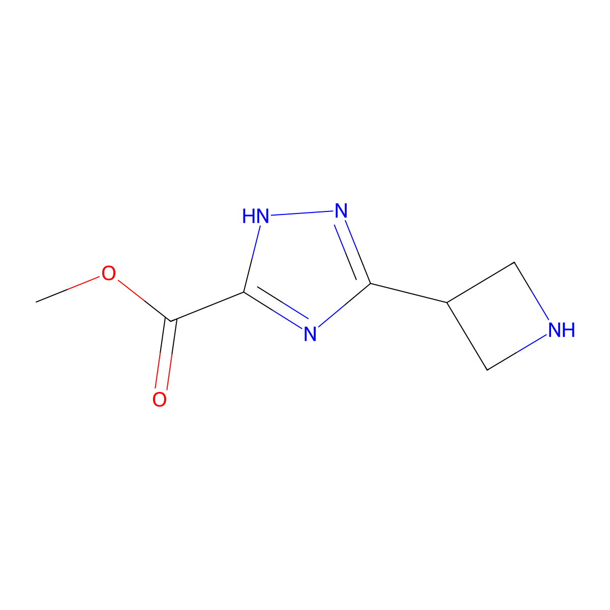 methyl 3-(azetidin-3-yl)-1H-1,2,4-triazole-5-carboxylate molecular structure, CAS 1781656-34-5